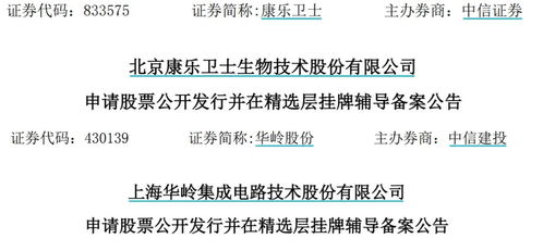 北交所動態追蹤 志晟信息與中設咨詢啟動打新，康樂衛士、華嶺股份步入輔導期